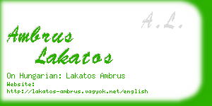 ambrus lakatos business card